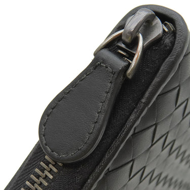 ボッテガヴェネタ BOTTEGA VENETA イントレチャート ラウンドファスナー 長財布 114076V001N1000 ブラック ラムスキン 長財布 ガンメタル金具 黒