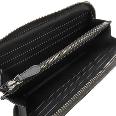 ボッテガヴェネタ BOTTEGA VENETA イントレチャート ラウンドファスナー 長財布 114076V001N1000 ブラック ラムスキン 長財布 ガンメタル金具 黒