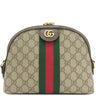 グッチ GUCCI オフィディア GGショルダーバッグ 499621 ベージュ×エボニー GGスプリームキャンバス レザー ショルダーバッグ ゴールド金具 茶 緑 赤 シェリーライン