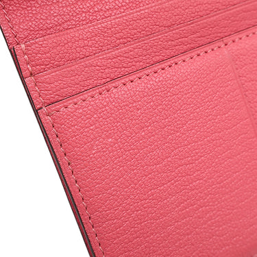エルメス HERMES ベアンスフレ ローズリップスティック シェーブル 長財布 ゴールド金具 二つ折り財布