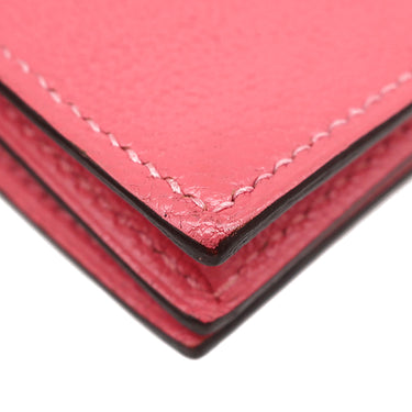 エルメス HERMES ベアンスフレ ローズリップスティック シェーブル 長財布 ゴールド金具 二つ折り財布