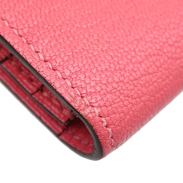 エルメス HERMES ベアンスフレ ローズリップスティック シェーブル 長財布 ゴールド金具 二つ折り財布