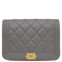 シャネル CHANEL ボーイシャネル チェーンショルダー ミニ AP2464 グレー キャビアスキン チェーンウォレット ヴィンテージ金具 ココマーク