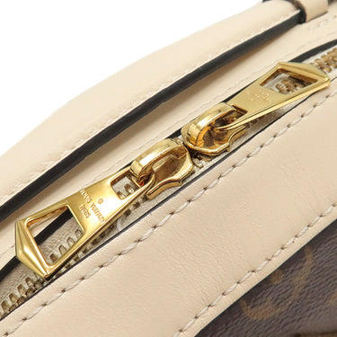 ルイヴィトン LOUIS VUITTON サントンジュ M43559 クレーム モノグラムキャンバス レザー ショルダーバッグ ゴールド金具 茶 白