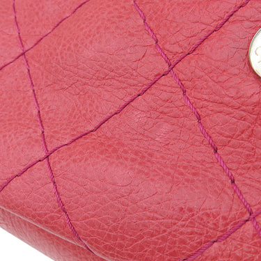 シャネル CHANEL ワイルドステッチ ワンショルダー レッド カーフ ショルダーバッグ シルバー金具 赤 ピンク 肩掛け