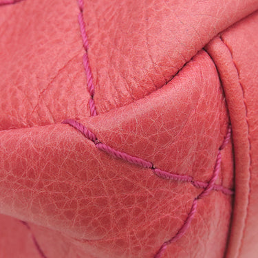 シャネル CHANEL ワイルドステッチ ワンショルダー レッド カーフ ショルダーバッグ シルバー金具 赤 ピンク 肩掛け