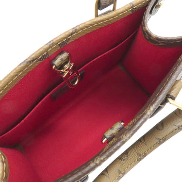 ルイヴィトン LOUIS VUITTON オンザゴー BB M46839 モノグラムリバース モノグラムキャンバス モノグラムリバースキャンバス 2WAYバッグ ゴールド金具 茶 ショルダー ハンドバッグ