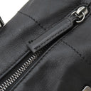 シャネル CHANEL チョコバー ブラック レザー ハンドバッグ シルバー金具 黒 ボストン