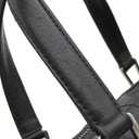 シャネル CHANEL チョコバー ブラック レザー ハンドバッグ シルバー金具 黒 ボストン