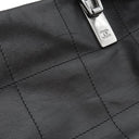 シャネル CHANEL チョコバー ブラック レザー ハンドバッグ シルバー金具 黒 ボストン