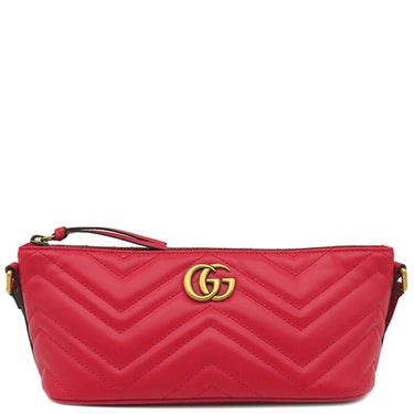 グッチ GUCCI GGマーモント ハンドバッグ 739166 レッド キルティングシェブロンレザー ハンドバッグ ヴィンテージ金具 赤 肩掛け