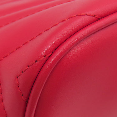 グッチ GUCCI GGマーモント ハンドバッグ 739166 レッド キルティングシェブロンレザー ハンドバッグ ヴィンテージ金具 赤 肩掛け