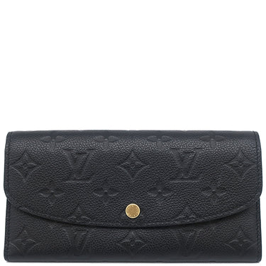 ルイヴィトン LOUIS VUITTON ポルトフォイユ エミリー M62369 ノワール モノグラムアンプラント 長財布 ゴールド金具 黒 二つ折り