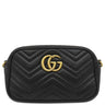 グッチ GUCCI GGマーモント スモール カメラバッグ 447632 ブラック シェブロンキルティングレザー ショルダーバッグ ヴィンテージ金具 黒