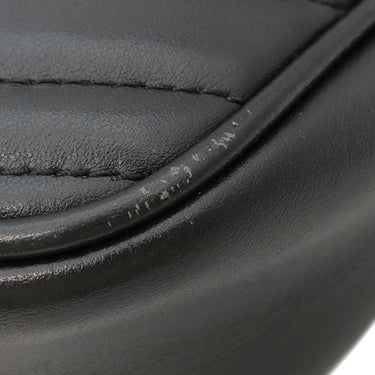 グッチ GUCCI GGマーモント スモール カメラバッグ 447632 ブラック シェブロンキルティングレザー ショルダーバッグ ヴィンテージ金具 黒