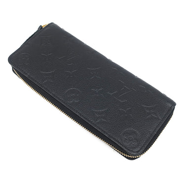 ルイヴィトン LOUIS VUITTON ポルトフォイユ クレマンス M60171 ノワール モノグラムアンプラント 長財布 ゴールド金具 黒 ラウンドファスナー