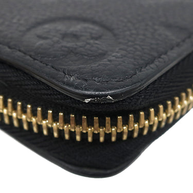 ルイヴィトン LOUIS VUITTON ポルトフォイユ クレマンス M60171 ノワール モノグラムアンプラント 長財布 ゴールド金具 黒 ラウンドファスナー