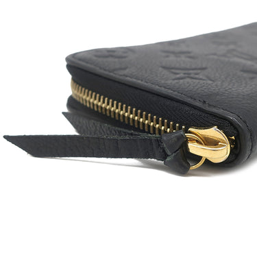 ルイヴィトン LOUIS VUITTON ポルトフォイユ クレマンス M60171 ノワール モノグラムアンプラント 長財布 ゴールド金具 黒 ラウンドファスナー