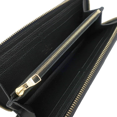 ルイヴィトン LOUIS VUITTON ポルトフォイユ クレマンス M60171 ノワール モノグラムアンプラント 長財布 ゴールド金具 黒 ラウンドファスナー
