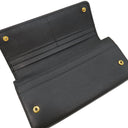 プラダ PRADA リボン フラップ ウォレット 1MH132 ブラック サフィアーノレザー 長財布 ゴールド金具 黒 SAFFIANO FIOCCO