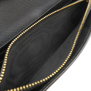 プラダ PRADA リボン フラップ ウォレット 1MH132 ブラック サフィアーノレザー 長財布 ゴールド金具 黒 SAFFIANO FIOCCO