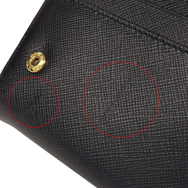 プラダ PRADA リボン フラップ ウォレット 1MH132 ブラック サフィアーノレザー 長財布 ゴールド金具 黒 SAFFIANO FIOCCO