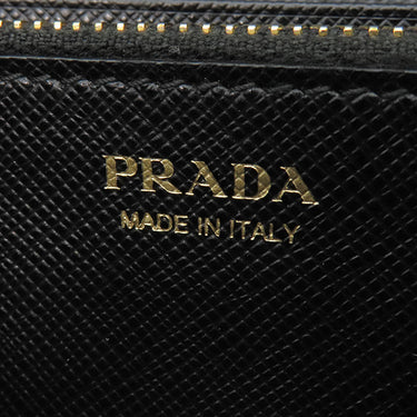 プラダ PRADA リボン フラップ ウォレット 1MH132 ブラック サフィアーノレザー 長財布 ゴールド金具 黒 SAFFIANO FIOCCO