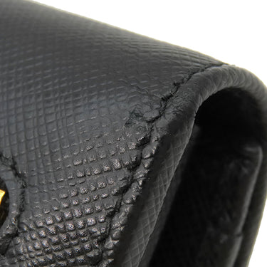 プラダ PRADA リボン フラップ ウォレット 1MH132 ブラック サフィアーノレザー 長財布 ゴールド金具 黒 SAFFIANO FIOCCO