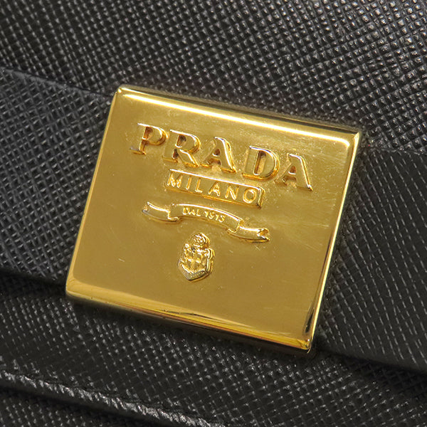 PRADA プラダ サフィアーノ リボンフラップ 長財布 ゴールド金具 プラダ PRADA リボン フラップ ウォレット 1MH132 ブラック