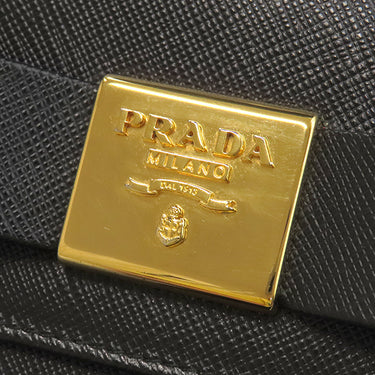 プラダ PRADA リボン フラップ ウォレット 1MH132 ブラック サフィアーノレザー 長財布 ゴールド金具 黒 SAFFIANO FIOCCO