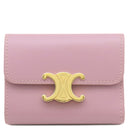 セリーヌ CELINE トリオンフ コイン入れ付き コンパクトウォレット 10I653DPV ピンク レザー 三つ折り財布 ゴールド金具