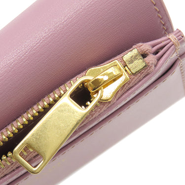 セリーヌ CELINE トリオンフ コイン入れ付き コンパクトウォレット 10I653DPV ピンク レザー 三つ折り財布 ゴールド金具