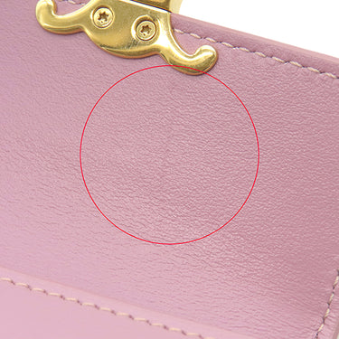 セリーヌ CELINE トリオンフ コイン入れ付き コンパクトウォレット 10I653DPV ピンク レザー 三つ折り財布 ゴールド金具