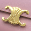 セリーヌ CELINE トリオンフ コイン入れ付き コンパクトウォレット 10I653DPV ピンク レザー 三つ折り財布 ゴールド金具