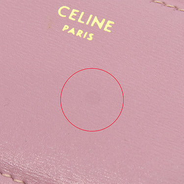 セリーヌ CELINE トリオンフ コイン入れ付き コンパクトウォレット 10I653DPV ピンク レザー 三つ折り財布 ゴールド金具