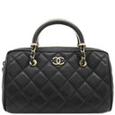 シャネル CHANEL マトラッセ ミニボストン AP4411 ブラック ラムスキン 2WAYバッグ ゴールド金具 黒 チェーンショルダー