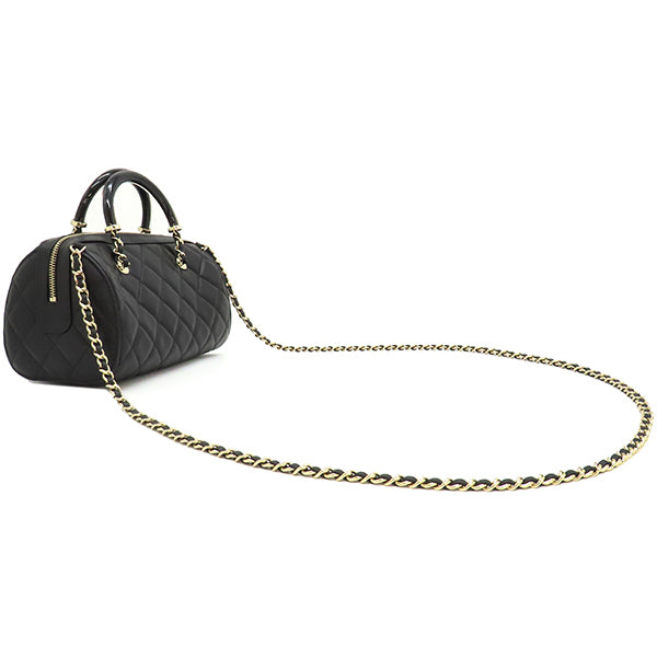 シャネル CHANEL マトラッセ ミニボストン AP4411 ブラック ラムスキン