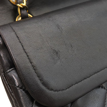 シャネル CHANEL マトラッセ 25 フラップバッグ A01112 ブラック ラムスキン ショルダーバッグ ゴールド金具 黒 ダブルフラップ ダブルチェーン