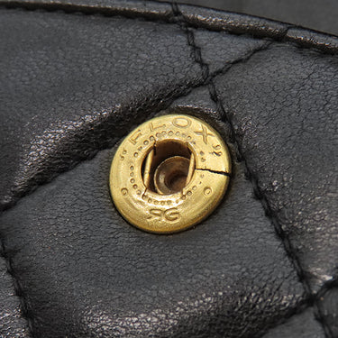 シャネル CHANEL マトラッセ 25 フラップバッグ A01112 ブラック ラムスキン ショルダーバッグ ゴールド金具 黒 ダブルフラップ ダブルチェーン