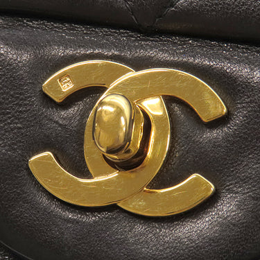 シャネル CHANEL マトラッセ 25 フラップバッグ A01112 ブラック ラムスキン ショルダーバッグ ゴールド金具 黒 ダブルフラップ ダブルチェーン