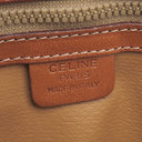 セリーヌ CELINE マカダム ミニボストン ブラウン PVC レザー ハンドバッグ ゴールド金具 茶