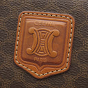 セリーヌ CELINE マカダム ミニボストン ブラウン PVC レザー ハンドバッグ ゴールド金具 茶