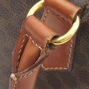 セリーヌ CELINE マカダム ミニボストン ブラウン PVC レザー ハンドバッグ ゴールド金具 茶