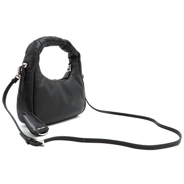 プラダ PRADA パデッド ナッパレザー バッグ 1BA384 ブラック レザー 2WAYバッグ シルバー金具 黒 ハンドバッグ ショルダー 三角ロゴプレート