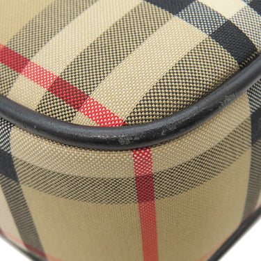 バーバリー BURBERRY ノバチェック ベージュ×ブラック キャンバス レザー ショルダーバッグ ゴールド金具 黒 チェーンショルダー
