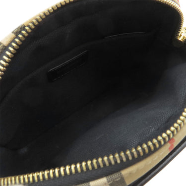 バーバリー BURBERRY ノバチェック ベージュ×ブラック キャンバス レザー ショルダーバッグ ゴールド金具 黒 チェーンショルダー