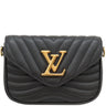 ルイヴィトン LOUIS VUITTON ニューウェーブ ミュルティ ポシェット M56461 ブラック カーフレザー ショルダーバッグ ゴールド金具 LVロゴ 黒 チェーンショルダー