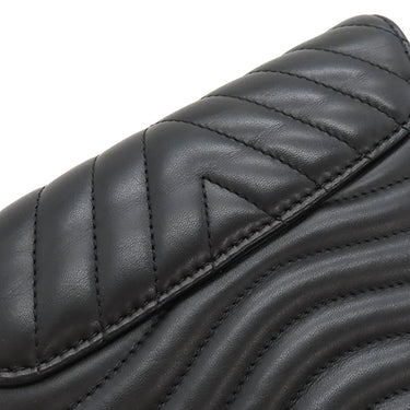 ルイヴィトン LOUIS VUITTON ニューウェーブ ミュルティ ポシェット M56461 ブラック カーフレザー ショルダーバッグ ゴールド金具 LVロゴ 黒 チェーンショルダー