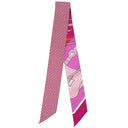 エルメス HERMES ツイリー フューシャ×ルージュ シルク スカーフ 【 CLIC CLAC MODERN CANNAGE / クリッククラック モダンカナージュ 】