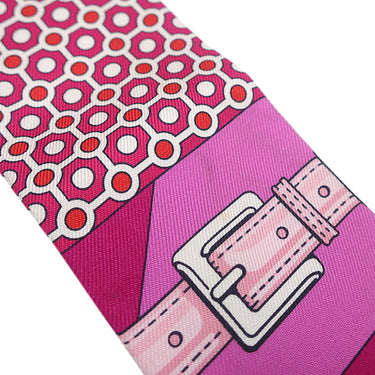 エルメス HERMES ツイリー フューシャ×ルージュ シルク スカーフ 【 CLIC CLAC MODERN CANNAGE / クリッククラック モダンカナージュ 】